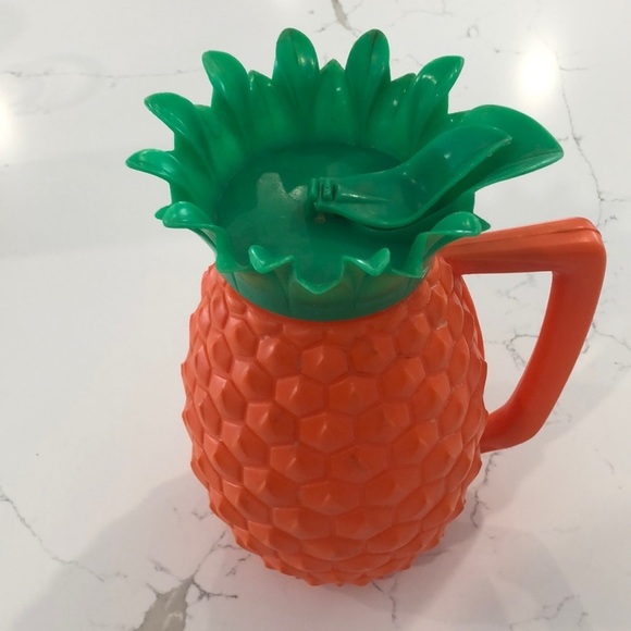 Vintage 1960s PINEAPPLE DRINK PITCHER ORANGE & GREEN MINERWARE~LUAU / TIKI PARTY - Picture 11 of 11